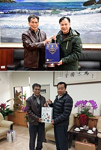 台灣電力公司協和電廠廠長蘇鵬志12日抵馬參訪,先後拜訪府會首長,受到縣長劉增應、議長張永江熱情歡迎。(圖/文:曹重偉)