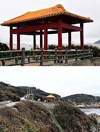夫人村觀海亭可遠眺福澳港、視野極佳,不過縣府工務處表示,該亭建築物主體已經建築師公會鑑定為危險建築,目前已先用圍籬將涼亭圍起,提醒旅客鄉親不要靠近,以策安全;遊客建議好好整理規劃、充實休閒設施,絕對是處人見人愛的好景點。(圖/文:曹重偉)