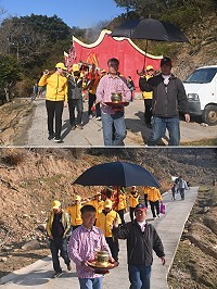 大坵神明受邀到橋仔作客歡慶元宵,也是島上神明數十年來第一次離開小島,是兩地民眾的大喜事,也同時見證歷史。(圖/文:馮紹夫)