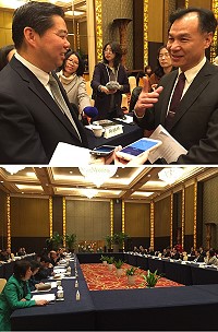 兩馬第5次榕馬磋商會談擴大舉行,福州市長尤猛軍首次到場與府會首長、立委會面合影,會議由福州市副市長杭東、馬祖連江縣長劉增應共同主持,榕馬雙方一共提18項議案。(圖:連江縣交旅局)