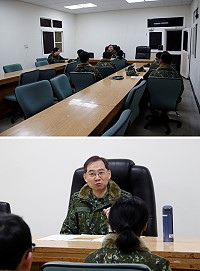 (上圖)副主任主持出國保密宣教。(下圖)副主任提醒官兵在外旅遊需注意事項。(圖/文:江耿逸)