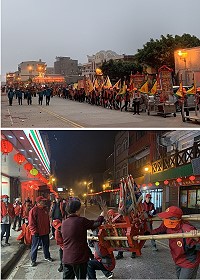北竿宮廟元宵迎神大繞境,擺暝文化祭再掀高潮,各廟神轎齊聚繞境祈福。(圖/文:馮紹夫)