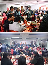 　馬祖境天后宮舉辦元宵後傳統「食福」活動，秘書長張龍德代表縣長劉增應、會同指揮官章元勳、政戰主任辜麗都等人到場致意。（圖／文：曹重偉）