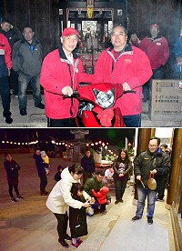 鐵板元宵節聖杯王大賽經過6天競賽,結果老主委林金玉在PK賽中以珍貴的1杯騎走機車,還現場捐1萬元香油錢。(圖/文:曹重偉)