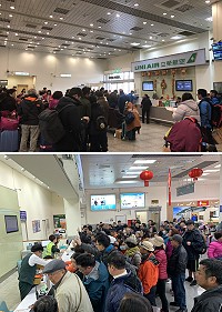 　22日天氣終於放晴，為疏運連日滯留旅客，立榮航空昨日加開南竿3架次，總計疏運912人次。（圖／文：馮紹夫、陳鵬雄）