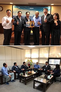劉增應、陳雪生、張永江22日與韓國瑜會面就馬祖高粱酒代言行銷及馬祖-高雄航線恢復等會面討論。(圖:馬祖日報)