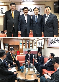 交通部長林佳龍24日在立委陳雪生安排下,與縣長劉增應、議長張永江會面,就馬祖既定交通改善及建設作說明。(圖:連江縣政府)