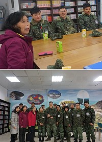 (上圖)志工媽媽對新進人員提供心輔諮詢。(下圖)參與座談人員合影。(圖/文:陳于軒)