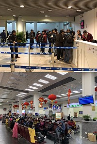 228連假收假,馬祖交通依然「卡卡」的,南北竿僅3班機起降,臺馬輪疏運413人,航空站預估110人滯留。(圖:連江縣政府)