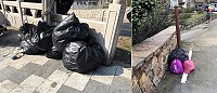 觀光旺季即將來到,環資局稽查發現少數不守法民眾將垃圾丟棄於特定地點,如福澳村華光大帝廟旁、復興村、清水村等地點,已違反廢棄物清理法相關規定。(圖:連江縣環境資源局)