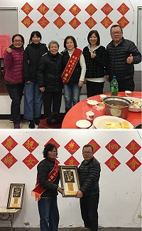 108年度三八婦女節東莒場7日晚間於老人活動中心搶先登場,由曹以樹獻上獎牌祝賀得獎人。(圖/文:蔡夢玲)