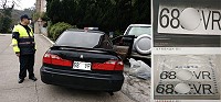 　侯姓男子持偽造車牌「趴趴走」，但仍難逃警方法眼，全案依偽造變造特種文書罪移送法辦。（圖：南竿警察所）