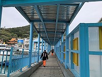 　白沙浮動碼頭風雨走廊進行結構及景觀大改造。（圖／文：陳鵬雄）
