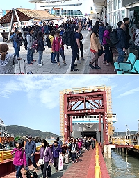 臺馬輪、臺馬之星雙開加持下,連假第二日海空1547人入境馬祖。(圖/文:馮紹夫)