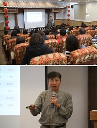 雲朗觀光集團總經理盛治仁主講品牌與創新,分享台灣觀光產業發展,雲朗簡介與創新策略。(圖/文:吳嘉榮)