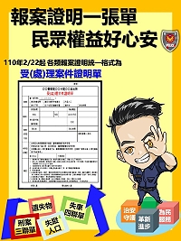　為簡化報案流程及整合各類表單，警政署推出報案單據八合一簡化作業，讓民眾權益獲得保障。（圖：連江縣警察局）