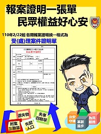為簡化報案流程及整合各類表單,警政署整合報案單據八合一,三月正式上路,連江縣與全國同步實施,讓民眾權益獲得保障。(圖:連江縣警察局)