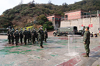 工兵排專精開訓典禮,官兵精神抖擻,展現高昂士氣。(圖/文:莊媛婷)