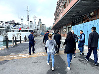 東引天后宮16日跨海到基隆慶安宮進香,議長張永江等人會同慶安宮執事人員會勘徒步進香路線,預先進行確認及做好準備。(圖:東引鄉公所)