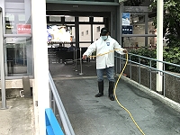 　南竿鄉公所17日展開第2波全鄉大規模消毒工作，確保社區環境衛生安全。（圖／文：吳嘉榮）