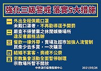 中央宣布強化COVID-19第三級疫情警戒相關措施及裁罰說明,請民眾確實遵守。(圖:連江縣疫情指揮中心)
