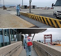 環資局、南竿鄉公所已共同完成全島公共區域、足跡點再度大消毒作業。(圖:連江縣疫情指揮中心)
