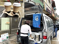 芹沃咖啡推出行動珍奶服務車,每天下午3點半在塘岐街道限量供應20杯。(圖/文:陳鵬雄)