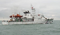大陸休漁期,船隻趁勢越界,馬祖海巡隊聯合500噸「台北艦」執行掃蕩勤務。(圖:馬祖海巡隊)