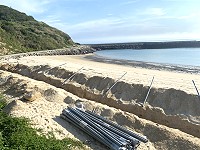 東莒臨時海水淡化廠興建工程已開始動作。(圖/文:蔡夢玲)