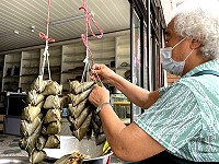 「粽」志成城　團結抗疫。（圖與文：陳鵬雄）