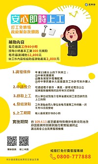 　安心即時上工計畫再精進，納入持有永久居留證及工作許可的外國人，和本國國民一樣可以藉由工作取得津貼。（圖：勞動部）