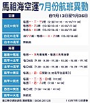 馬祖海空交通7月13日至26日航班表。(圖:連江縣交旅局)