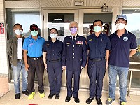 　連江縣警察局20日舉辦北竿警察所新任所長陳登健（右二）布達典禮。（圖／文：陳鵬雄）