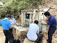 　芹壁市內電話通訊在中華電信搶修後於10日下午恢復。（圖／文：陳鵬雄）