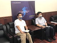 　110學年度全縣教師課程與教學專業成長工作坊進行線上始業式，副縣長王忠銘及教育處長陳冠人感謝夢的N次方團隊參與協助。（圖／文：吳嘉榮）
