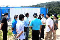 　水情吃緊，縣府在水利署支持下推動備援增產計畫，加裝日產550噸海淡機組；縣長劉增應前往現勘，對可充分供應民生用水表示欣慰。（圖／文：曹重偉）