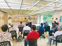 　台灣現代藝術家協會「藍眼淚的呼喚」臺馬之美特展28日開幕，展期即至10月3日，歡迎民眾前往欣賞瀏覽。（圖／文：馮紹夫）