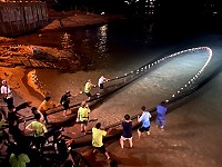 　2021北竿海洋文化之旅首場牽罟活動，3日晚間在橋仔澳口登場。（圖／文：陳鵬雄）