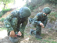 防空連作戰通信組實施有線電接續作業測考。(圖/文:賴閩蝶)