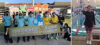 110年全運會大會聖火24日傳抵馬祖;本屆全運會林子晴代表馬祖出賽游泳,爭取馬祖首面游泳獎牌。(圖:馮紹夫、林子晴)