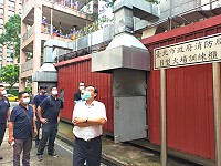 連江縣消防局長曹典鈺一行7人14日前往台北市消防局教育訓練中心高樓建築人命救助實地模擬訓練。(圖:連江縣消防局)