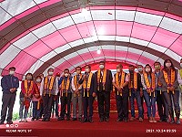 八德閩臺宮2021媽祖昇天祭,市長鄭文燦、立委陳雪生等到場向鄉親致意。(圖:桃園市馬祖同鄉會)