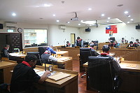 　南竿鄉代會第11屆第6次定期大會12日開議，由鄉長陳振國進行施政報告。（圖／文：吳嘉榮）