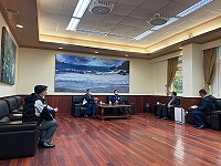 海委會主委李仲威16日上午拜會縣長劉增應、議長張永江就海巡執勤工作及任務交換意見及爭取海巡大樓廳舍興建。(圖:連江縣政府)