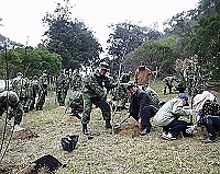 　四鄉五島軍民齊心進行栽植，預約未來的盎然綠意。（圖／文：陳鵬雄）