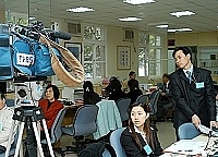 馬祖特殊的選戰指標性意義，吸引國內各大媒體進駐馬祖（圖／文：張登傑）
