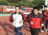　連江縣消防局昨日舉行九十三年上半年消防及替代役人員集中訓練。（圖／文：張登傑）