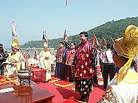 　慶祝媽祖一○四五歲聖誕祭祀大典，昨天在馬港天后宮隆重登場。（圖／文：張登傑）