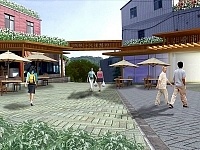 　中原大學研究生吳振廷以安全與景觀兩大原則所設計的鐵板入村意象圖，鐵板民眾反映不錯，希望能夠儘早實現。（圖：鐵板社區發展協會提供）