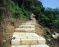 介壽村從邱清城宅可通往機場的登山步道已完工,是清晨運動的好去處。(圖/文:曹重偉)